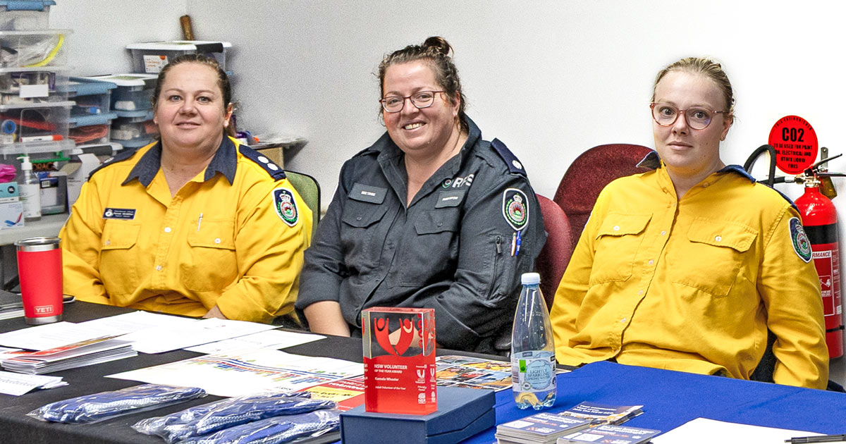 Moree Rural Fire Service District Officer Renee McMillan and staff at the Moree Community Volunteer Expo during National Volunteer Week.