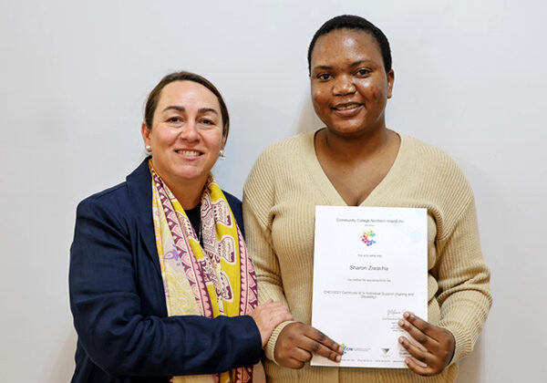 Sharon Ziwacha, Community College Northern Inland student, who studied Individual Support in Ageing and Disability after moving to Australia from Zimbabwe.